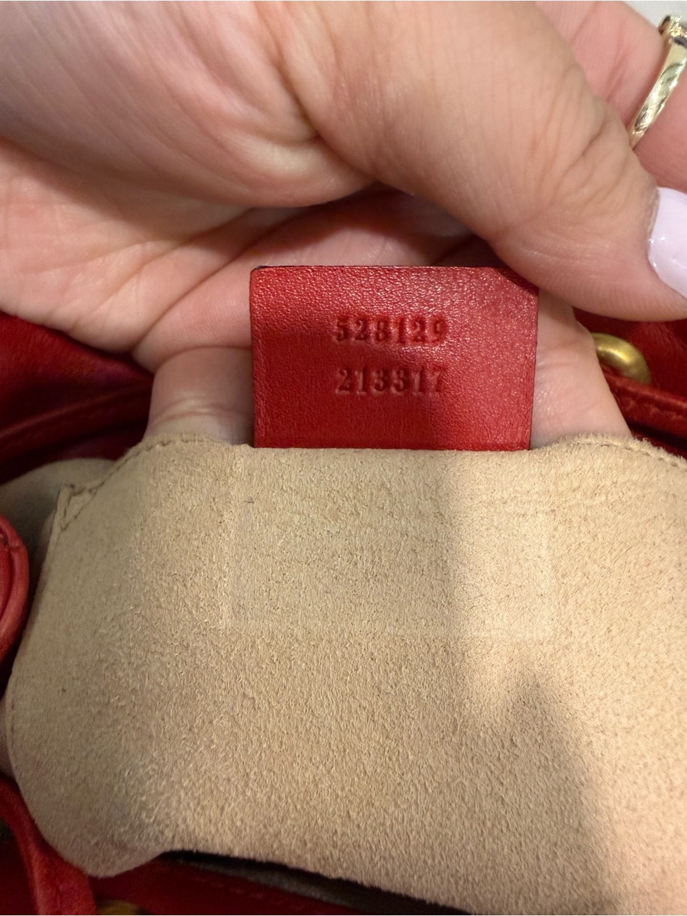 Gucci Red Chevron Quilted Mini Backpack with Gold GG - Picture 8 of 9